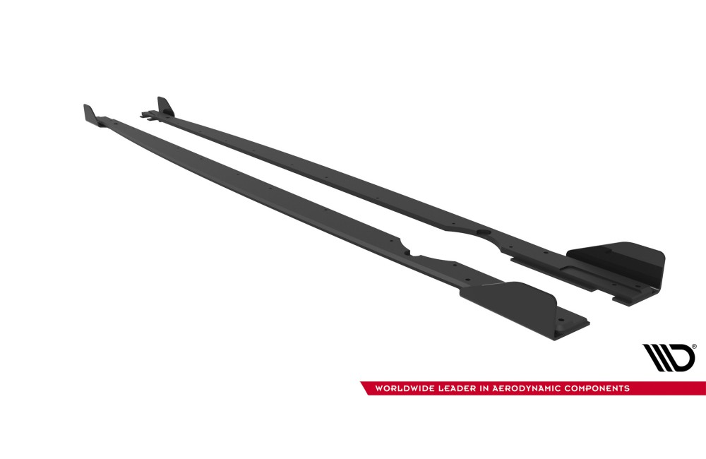 Street Pro Side Skirts Diffusers + Flaps Volkswagen Golf R Mk8 / Mk8 Facelift - Black + Gloss Flaps Street Pro Side Skirts Diffusers + Flaps Volkswagen Golf R Mk8 / Mk8 Facelift - Black + Gloss Flaps