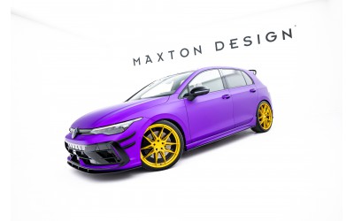 Street Pro Side Skirts Diffusers Volkswagen Golf R Mk8 Facelift - Black-Red