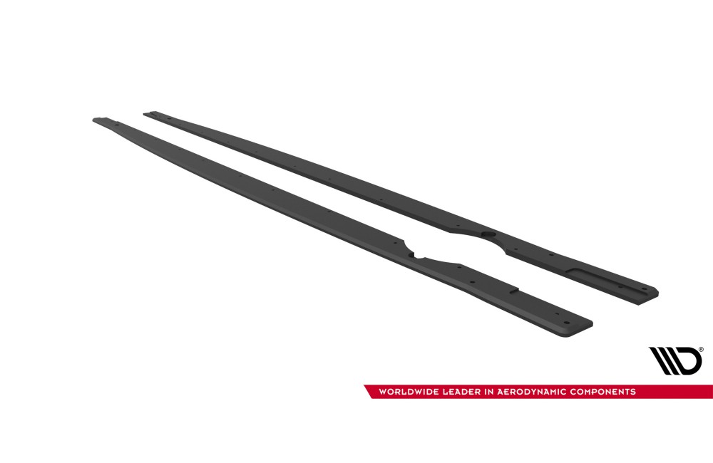 Street Pro Side Skirts Diffusers Volkswagen Golf R Mk8 Facelift - Black-Red Street Pro Side Skirts Diffusers Volkswagen Golf R Mk8 Facelift - Black-Red
