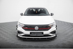 Street Pro Front Splitter + Flaps Volkswagen Jetta GLI Mk7 - Black + Gloss Flaps