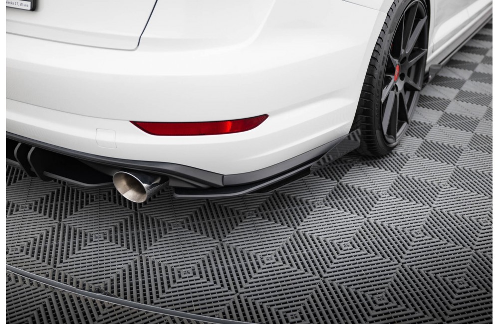 Street Pro Rear Side Splitters + Flaps Volkswagen Jetta GLI Mk7 - Black + Gloss Flaps