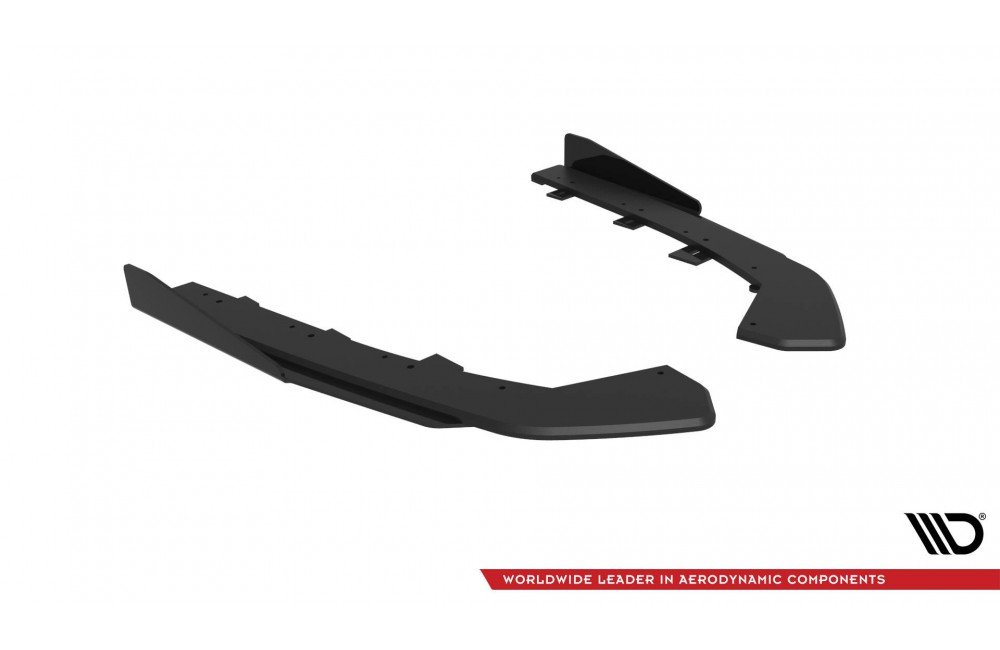 Street Pro Rear Side Splitters + Flaps Volkswagen Jetta GLI Mk7 - Black + Gloss Flaps