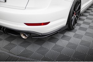 Street Pro Rear Side Splitters + Flaps Volkswagen Jetta GLI Mk7 - Black + Gloss Flaps