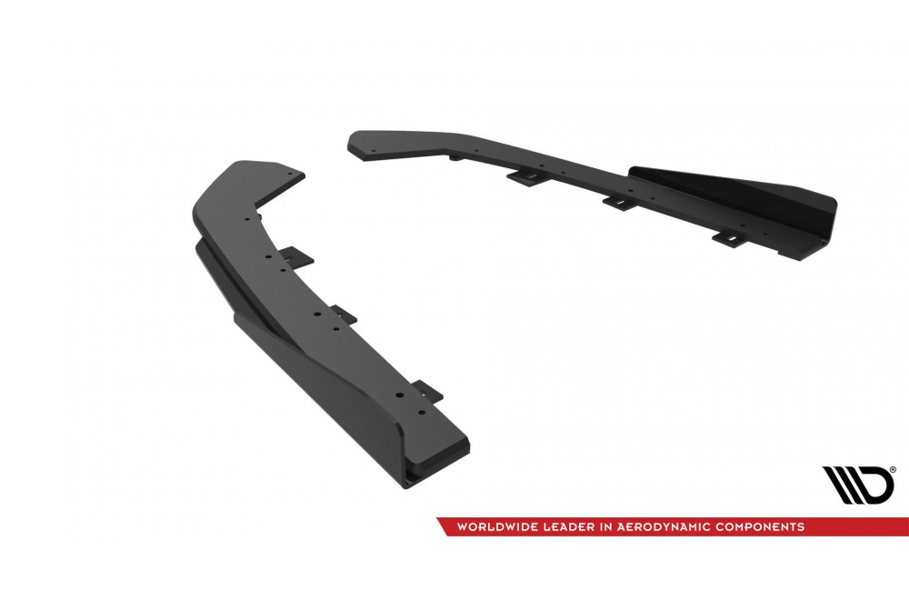 Street Pro Rear Side Splitters + Flaps Volkswagen Jetta GLI Mk7 - Black + Gloss Flaps