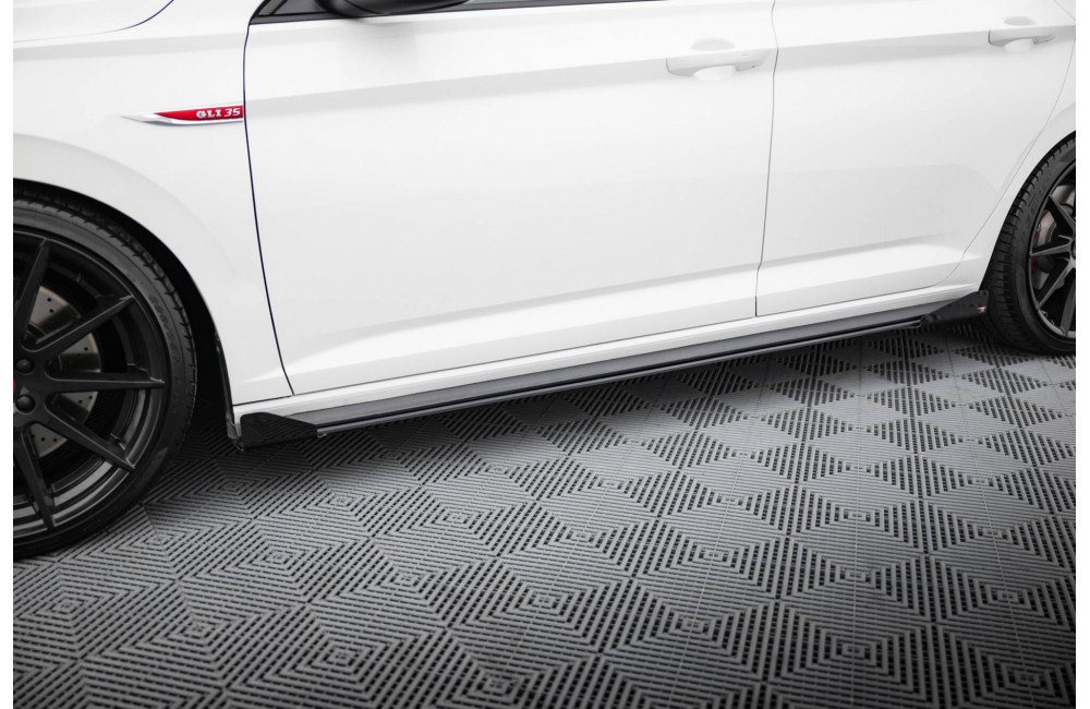 Street Pro Side Skirts Diffusers + Flaps Volkswagen Jetta GLI Mk7 - Black + Gloss Flaps Street Pro Side Skirts Diffusers + Flaps Volkswagen Jetta GLI Mk7 - Black + Gloss Flaps