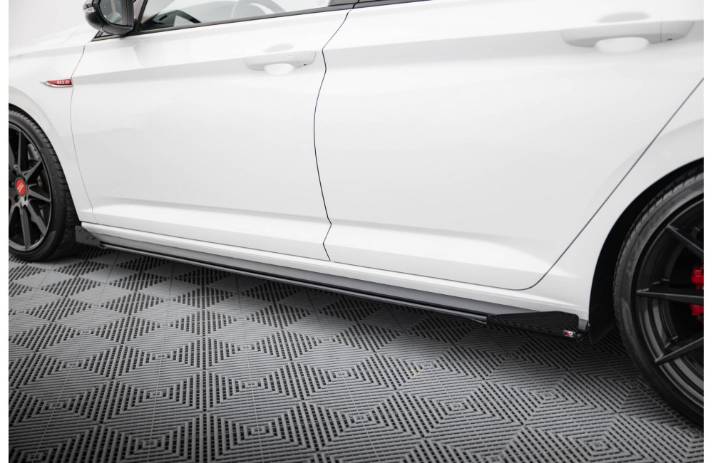 Street Pro Side Skirts Diffusers + Flaps Volkswagen Jetta GLI Mk7 - Black + Gloss Flaps Street Pro Side Skirts Diffusers + Flaps Volkswagen Jetta GLI Mk7 - Black + Gloss Flaps