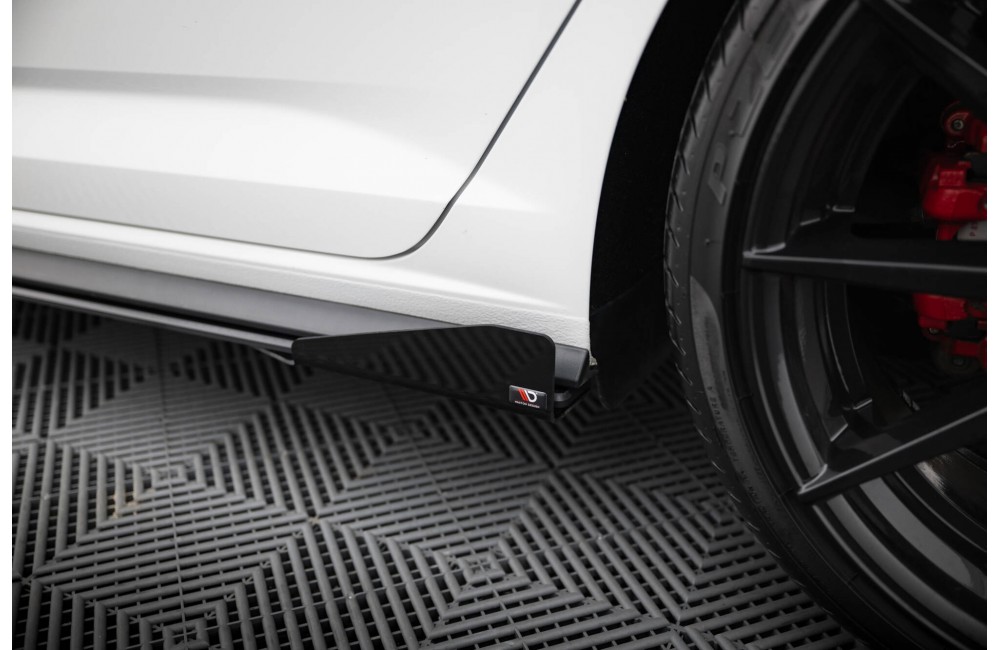Street Pro Side Skirts Diffusers + Flaps Volkswagen Jetta GLI Mk7 - Black + Gloss Flaps Street Pro Side Skirts Diffusers + Flaps Volkswagen Jetta GLI Mk7 - Black + Gloss Flaps