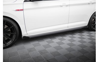 Street Pro Side Skirts Diffusers + Flaps Volkswagen Jetta GLI Mk7 - Black + Gloss Flaps    