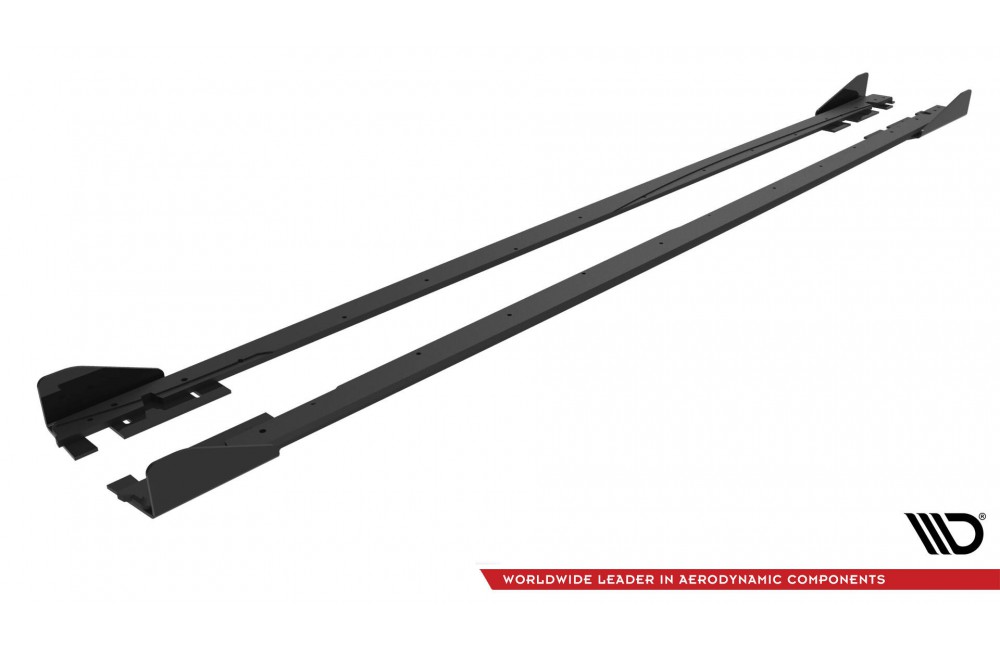 Street Pro Side Skirts Diffusers + Flaps Volkswagen Jetta GLI Mk7 - Black + Gloss Flaps Street Pro Side Skirts Diffusers + Flaps Volkswagen Jetta GLI Mk7 - Black + Gloss Flaps