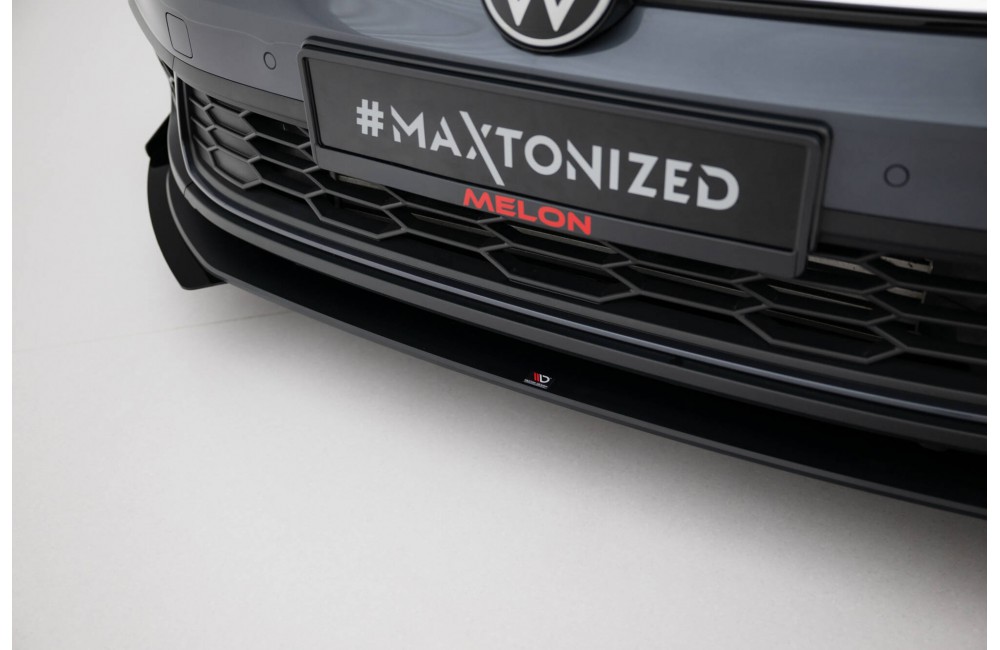 Street Pro Front Splitter + Flaps Volkswagen Polo GTI Mk6 Facelift - Black + Gloss Flaps