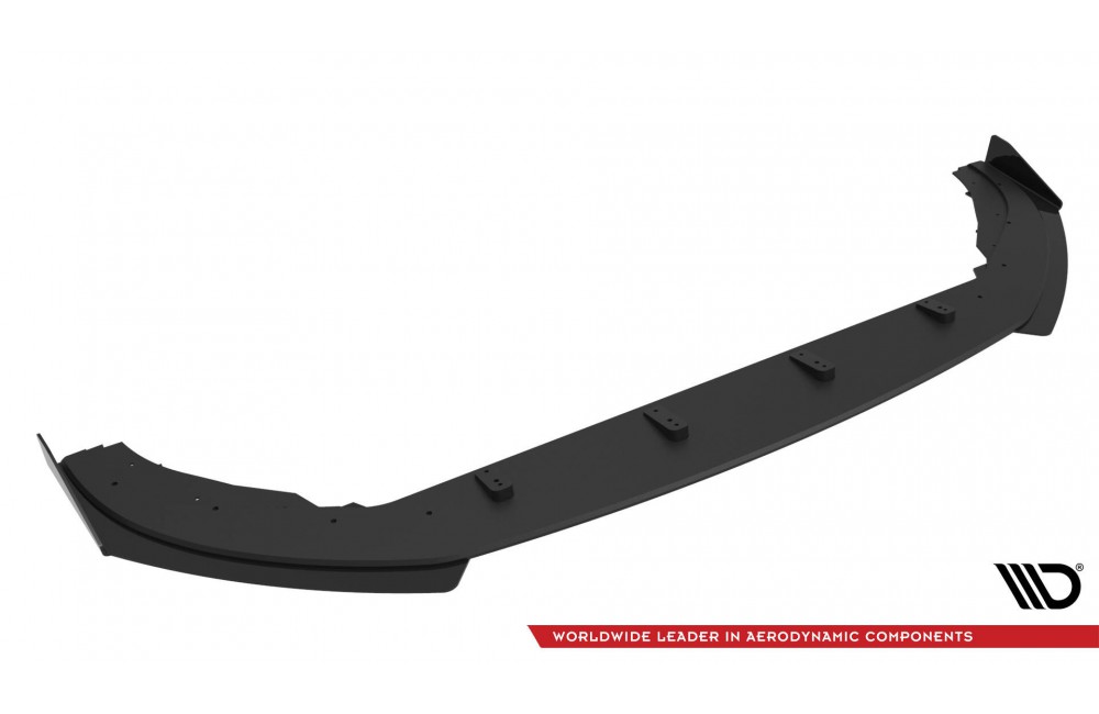 Street Pro Front Splitter + Flaps Volkswagen Polo GTI Mk6 Facelift - Black + Gloss Flaps