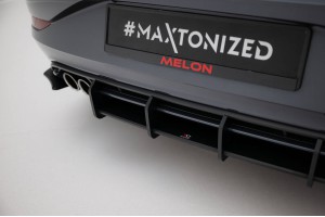 Street Pro Rear Diffuser + Flaps Volkswagen Polo GTI Mk6 Facelift - Black + Gloss Flaps