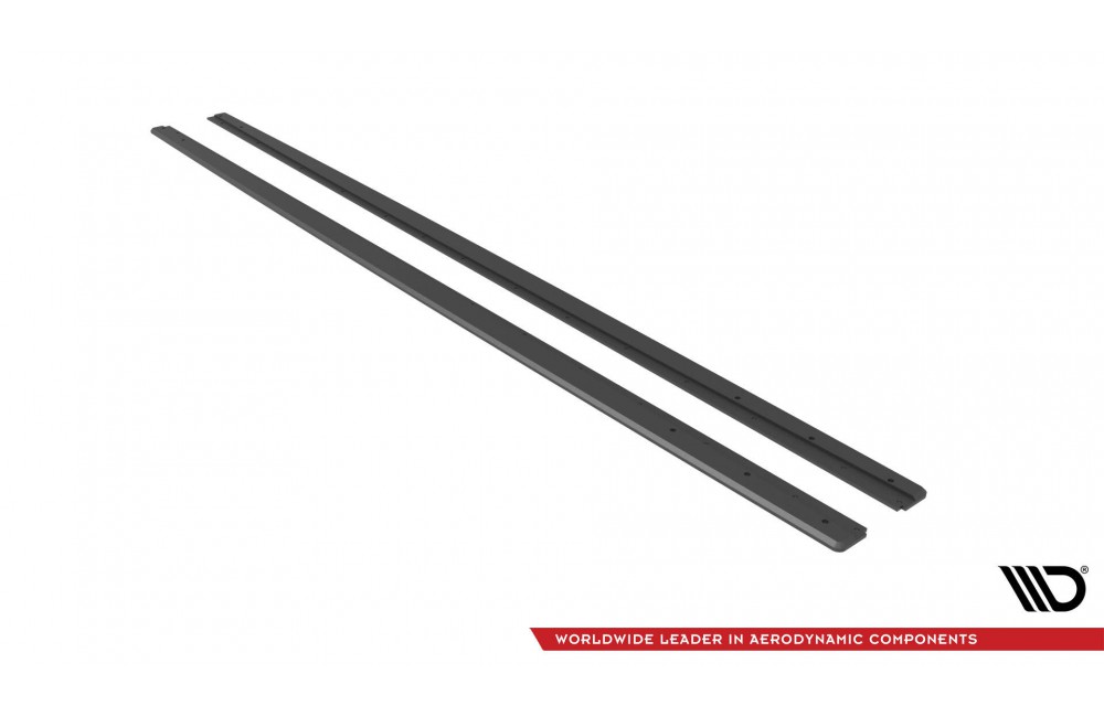 Street Pro Side Skirts Diffusers Volkswagen Polo GTI Mk6 Facelift - Black-Red