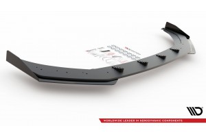 Street Pro Front Splitter + Flaps Volkswagen Polo GTI Mk6 - Black + Gloss Flaps