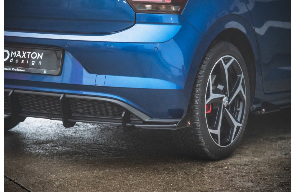 Street Pro Rear Valance + Flaps Volkswagen Polo GTI Mk6 - Black + Gloss Flaps