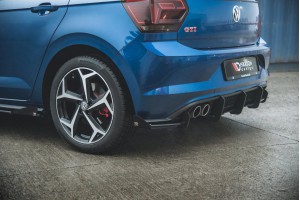 Street Pro Rear Valance + Flaps Volkswagen Polo GTI Mk6 - Black + Gloss Flaps
