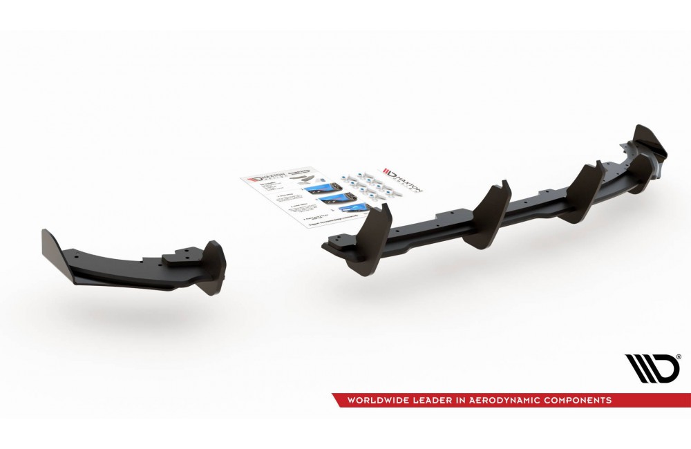 Street Pro Rear Valance + Flaps Volkswagen Polo GTI Mk6 - Black + Gloss Flaps