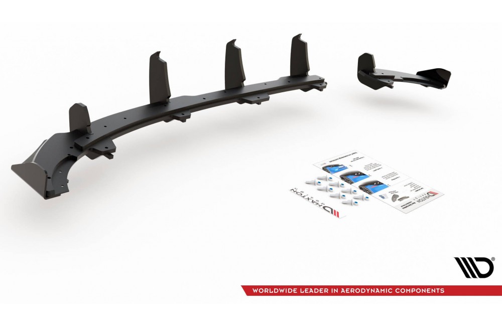 Street Pro Rear Valance + Flaps Volkswagen Polo GTI Mk6 - Black + Gloss Flaps