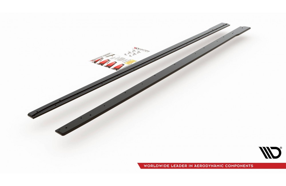 Street Pro Side Skirts Diffusers Volkswagen Polo GTI Mk6 - Black