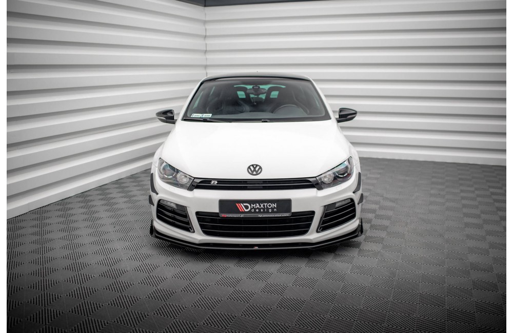 Street Pro Front Splitter + Flaps Volkswagen Scirocco R Mk3 - Black + Gloss Flaps