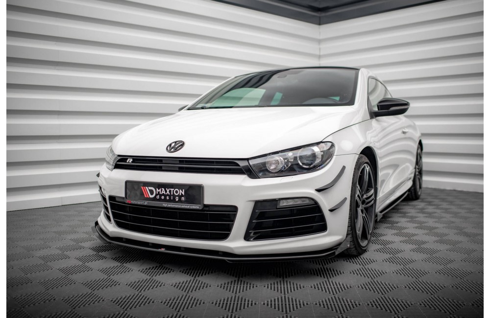 Street Pro Front Splitter + Flaps Volkswagen Scirocco R Mk3 - Black + Gloss Flaps
