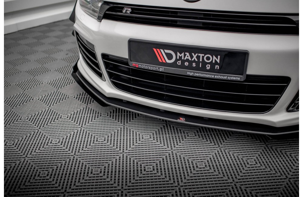 Street Pro Front Splitter + Flaps Volkswagen Scirocco R Mk3 - Black + Gloss Flaps