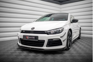 Street Pro Front Splitter + Flaps Volkswagen Scirocco R Mk3 - Black + Gloss Flaps