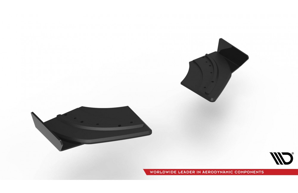 Street Pro Rear Side Splitters + Flaps Volkswagen Scirocco R Mk3 - Black + Gloss Flaps
