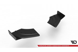 Street Pro Rear Side Splitters + Flaps Volkswagen Scirocco R Mk3 - Black + Gloss Flaps