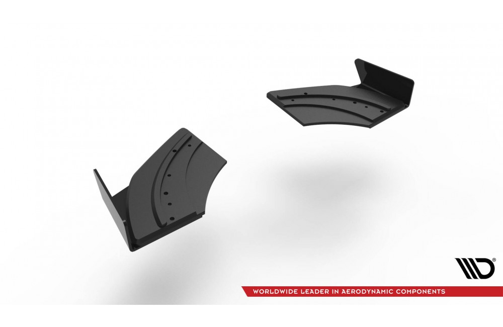 Street Pro Rear Side Splitters + Flaps Volkswagen Scirocco R Mk3 - Black + Gloss Flaps