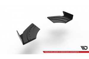 Street Pro Rear Side Splitters + Flaps Volkswagen Scirocco R Mk3 - Black + Gloss Flaps
