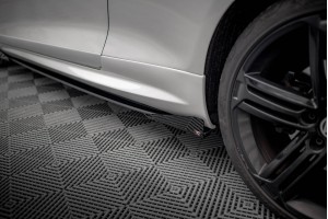 Street Pro Side Skirts Diffusers + Flaps Volkswagen Scirocco R Mk3 - Black + Gloss Flaps