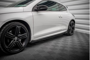 Street Pro Side Skirts Diffusers + Flaps Volkswagen Scirocco R Mk3 - Black + Gloss Flaps